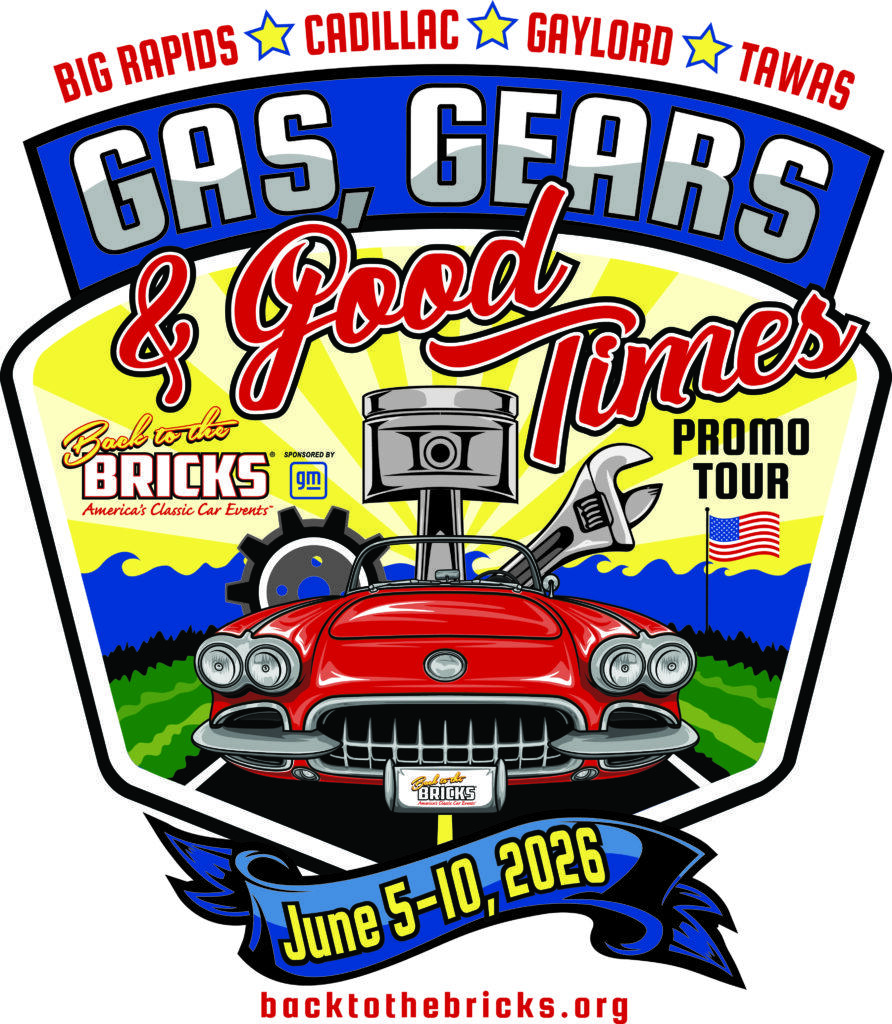 Classic car event promo tour poster.
