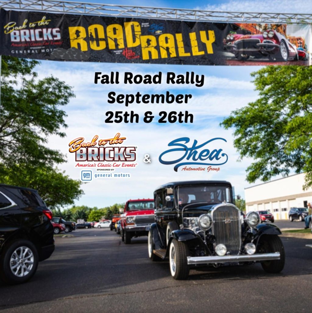 Classic cars at Fall Road Rally event.